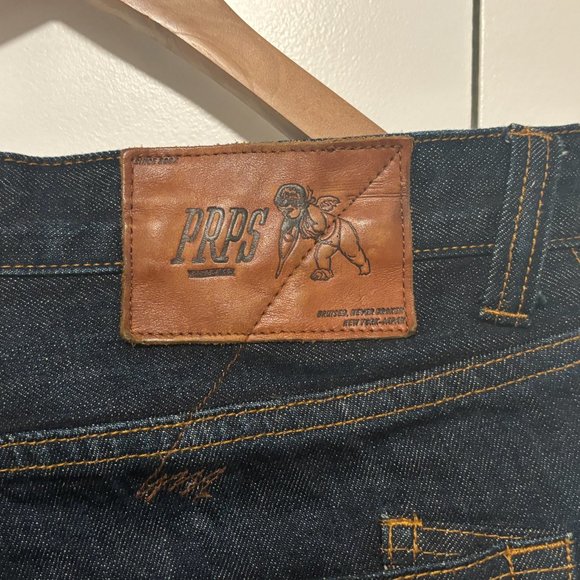 PRPS Indigo Selvedge Denim Button Fly Straight Leg - Picture 8 of 12